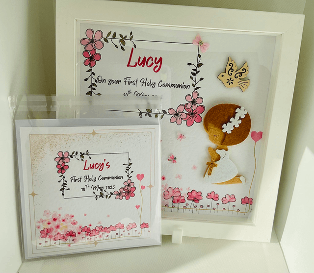 First Communion personalised Frame. Girl and boy first communion handmade gift.