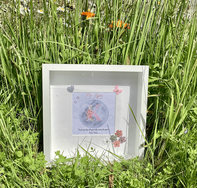 Personalised initial’s scrapbook photo album and frame set with FREE pen and pendant.