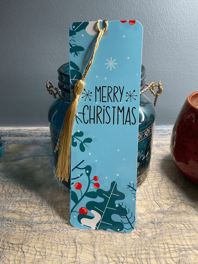 Handmade laminated  Christmas bookmarks. Beautiful gift for book lovers.