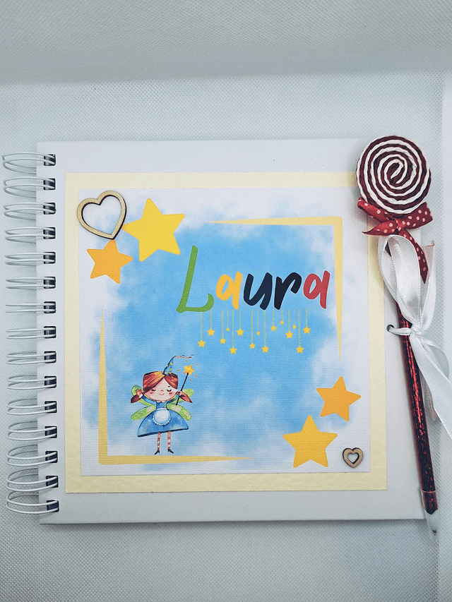 Personalised Kids scrapbook photo album, keepsake and photobook. FREE pen and pendant.