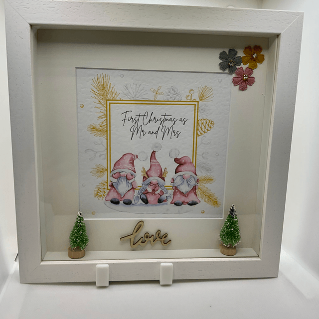 Personalised First Christmas as Mr&Mrs frame. Handmade.