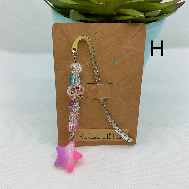 Handmade kids  bookmark. Beautiful silver colour beaded bookmarks.