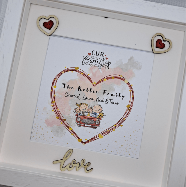 Personalised Family frame. Beautiful family keepsake.