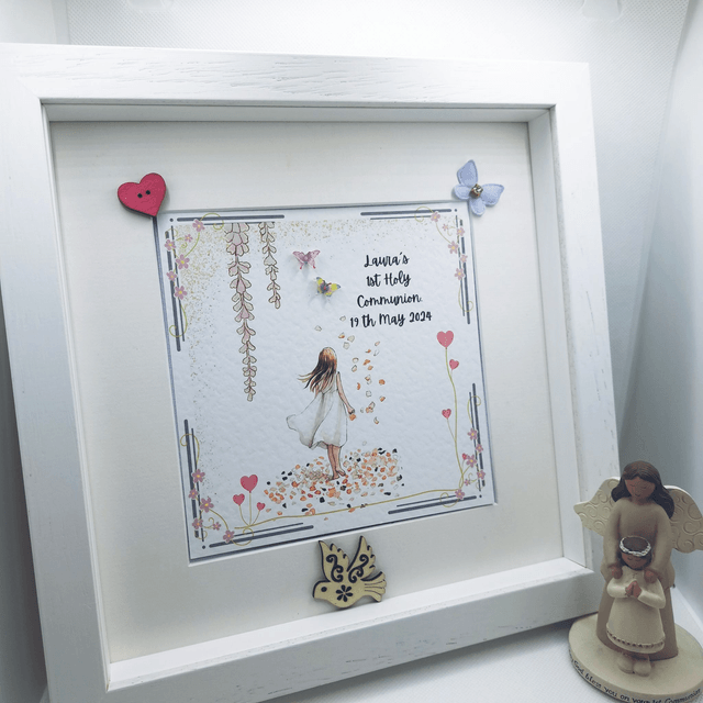Personalised First communion frame for girls. First Holy Communion and confirmation gift set.