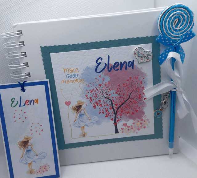 Personalised Frame and scrapbook set. Girls gift set. Handmade gift for confirmations and First Communions