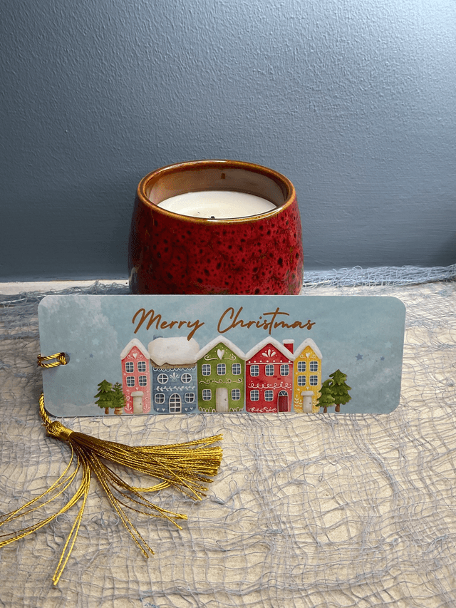 Handmade laminated  Christmas bookmarks. Beautiful gift for book lovers.