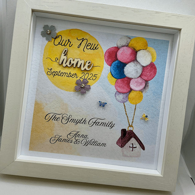 New home personalised frame. Housewarming gift.