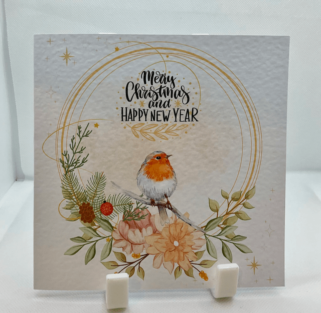 Beautiful Robin card. Christmas card. Fully customisable.