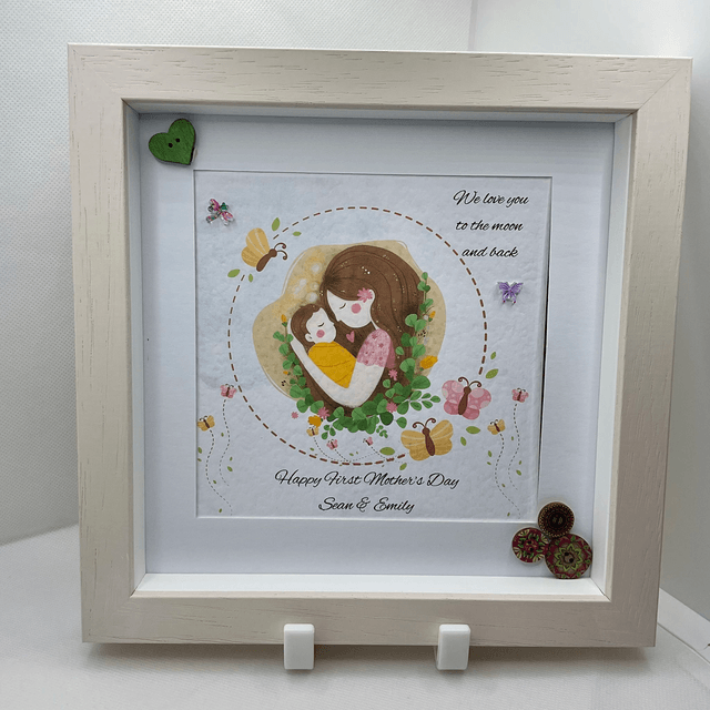 Personalised frame for new mothers. First Mother’s Day gift. Handmade frame.
