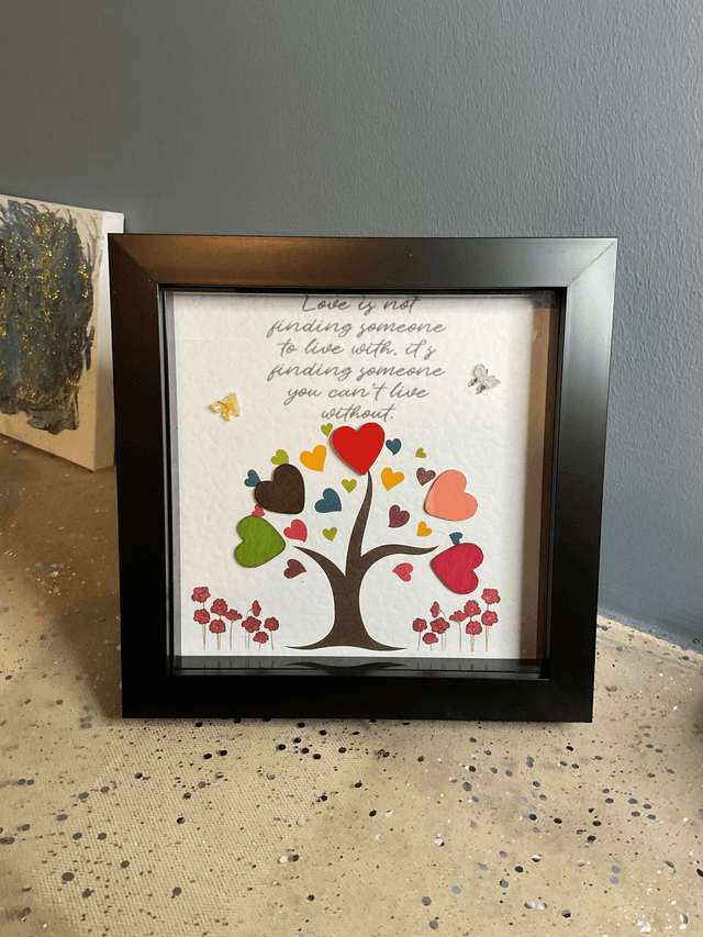 Buttons frame. Tree design with inspirational quote.