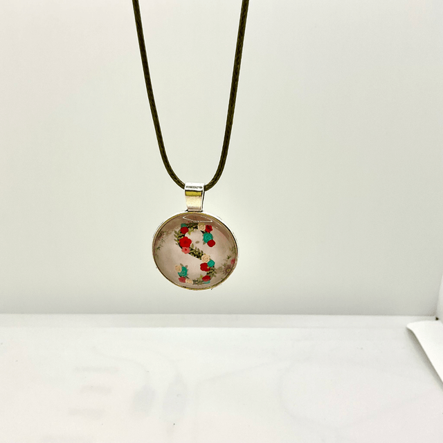 Personalised initial necklace. Handmade colourful pendant. Matching bracelet available