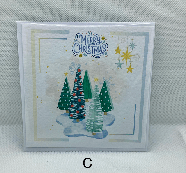Personalised Christmas card. Christmas’s tree.