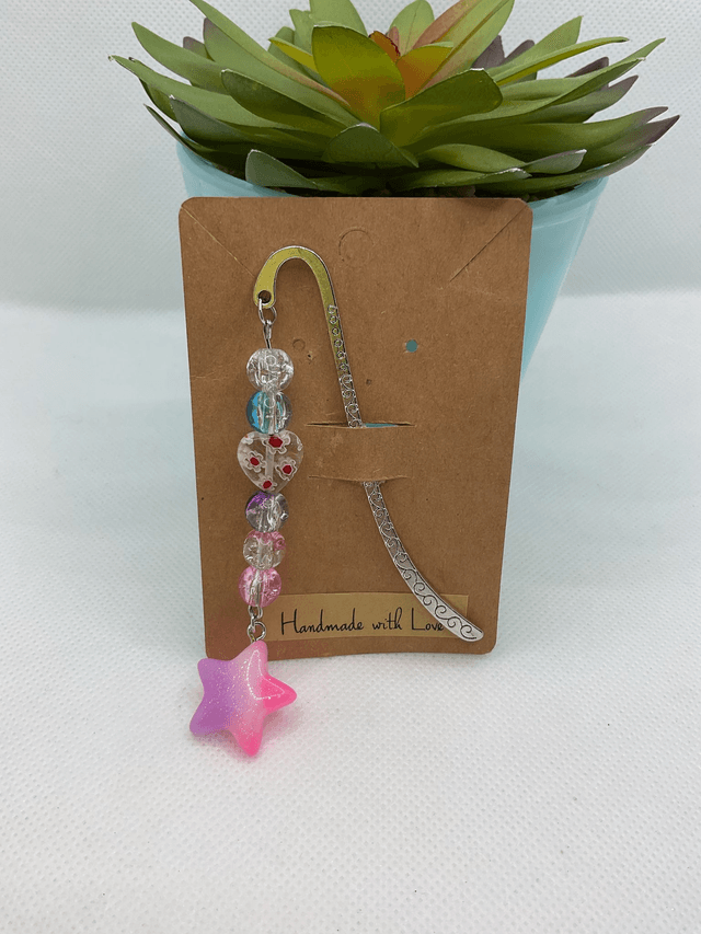 Handmade kids  bookmark. Beautiful silver colour beaded bookmarks.