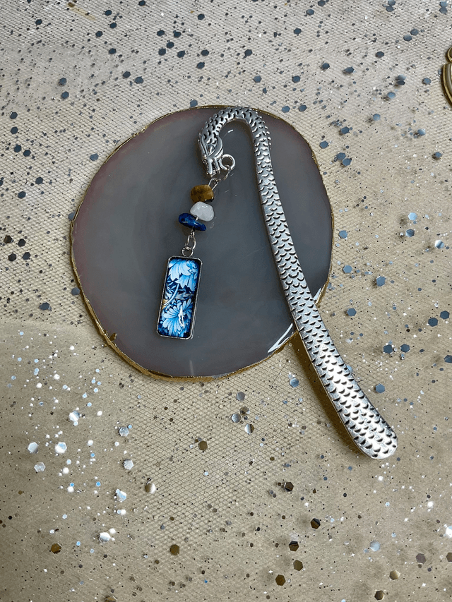 Handmade bookmark. Beautiful silver colour beaded bookmarks. Perfect gift idea.