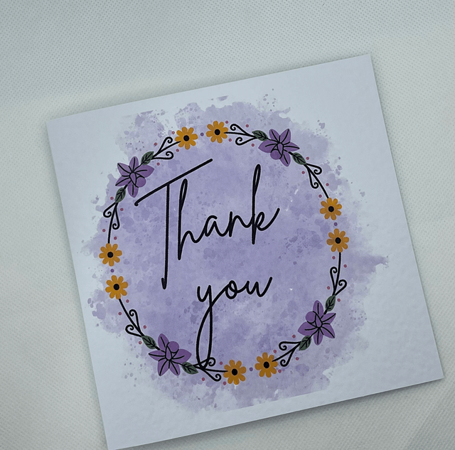 Thank you card. Fully customisable.