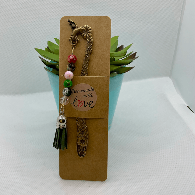 Handmade bookmark. Beautiful bronze colour beaded bookmarks.