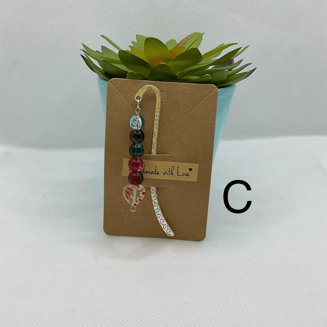 Handmade bookmark. Beautiful silver colour beaded bookmarks.