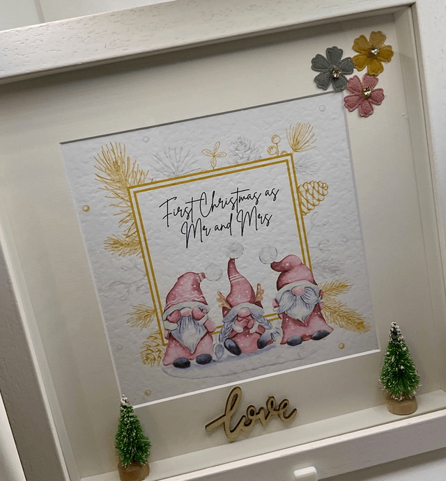 Personalised First Christmas as Mr&Mrs frame. Handmade.