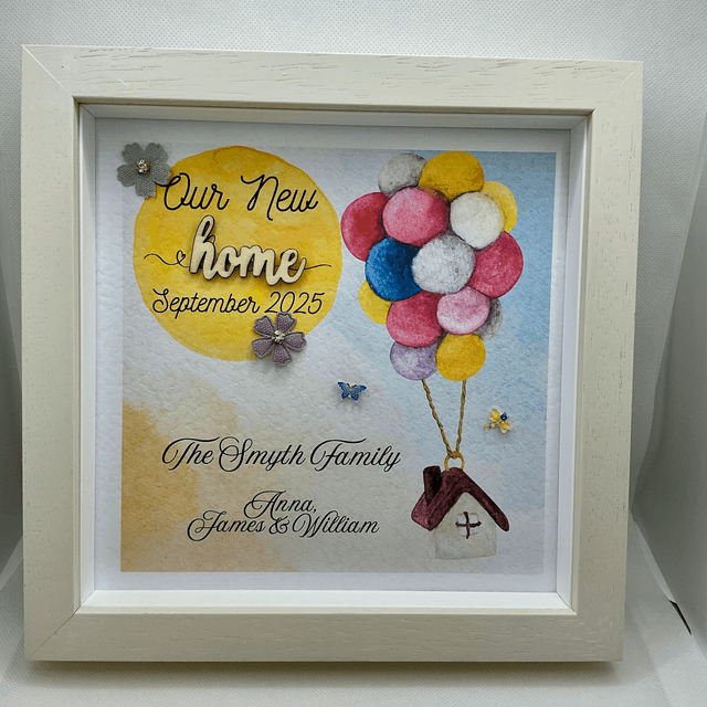 New home personalised frame. Housewarming gift.