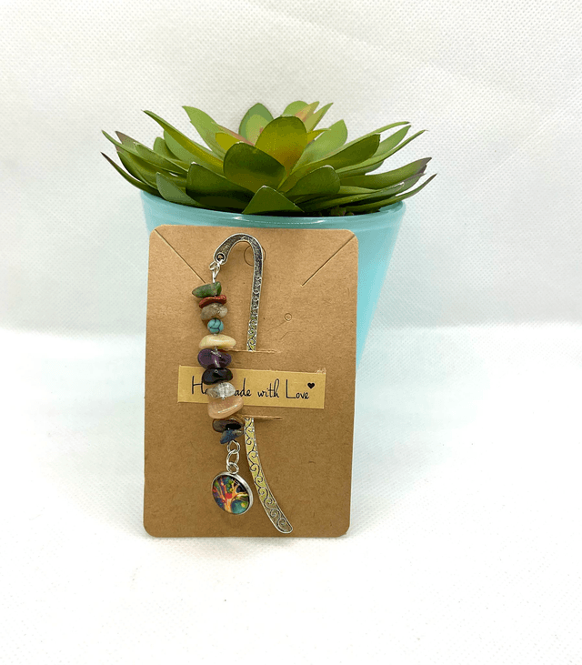 Handmade bookmark. Beautiful silver colour beaded bookmarks.