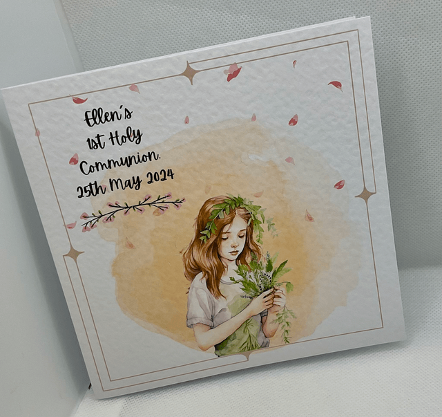 Personalised Communion photo album with FREE pen and pendant. First Communion gift.