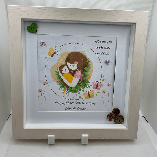 Personalised frame for new mothers. First Mother’s Day gift. Handmade frame.