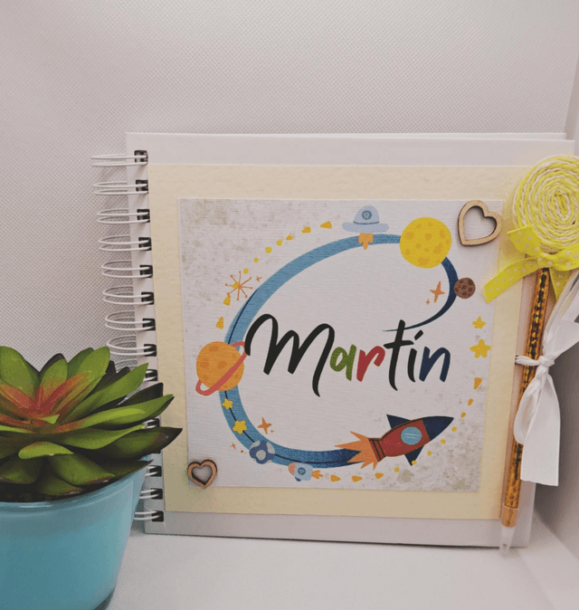 Personalised Kids scrapbook photo album, keepsake and photobook. FREE pen and pendant.