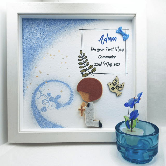 First Communion personalised Frame. Girl and boy first communion handmade gift.