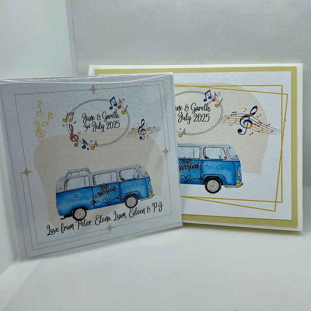 Personalised wedding card. Handmade custom wedding card for newlyweds. Matching items available