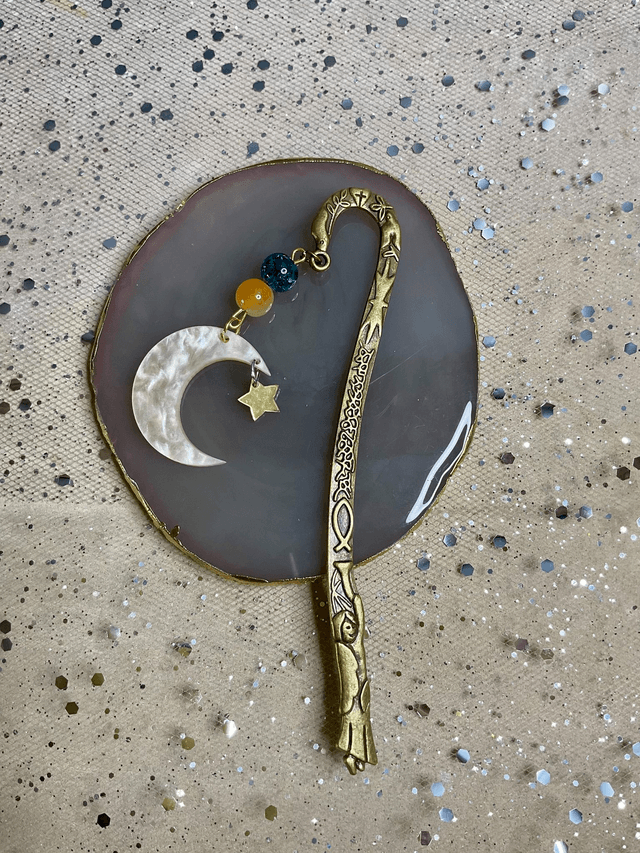 Handmade bookmark. Beautiful bronze colour beaded bookmarks.