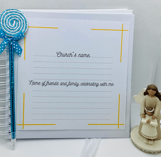 Boys' First Communion and Confirmation Scrapbook album-Personalised with Name and Date.