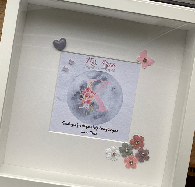 Personalised initial’s scrapbook photo album and frame set with FREE pen and pendant.