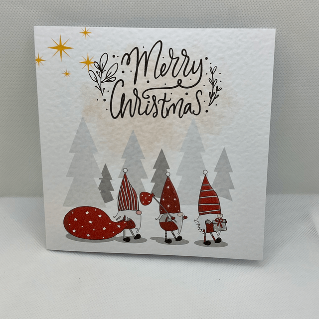 Personalised Christmas card. Cute Santa design.
