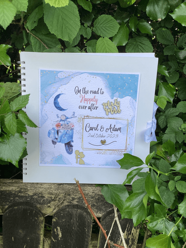 Personalised wedding guess-book  album. Beautiful wedding gift.