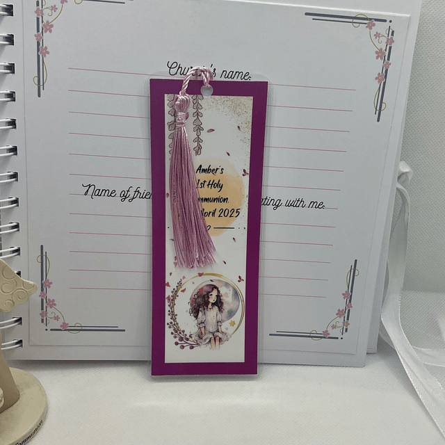 Personalised Communion photo album with FREE pen and pendant. Scrapbook keepsake book and personalised frame with Free pendant and  pen