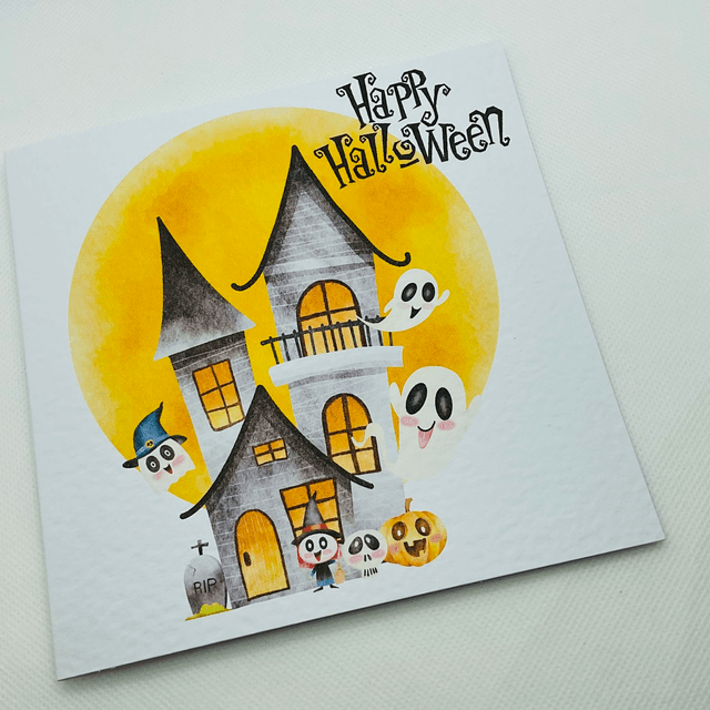 Halloween card. Fully personalised textured card.