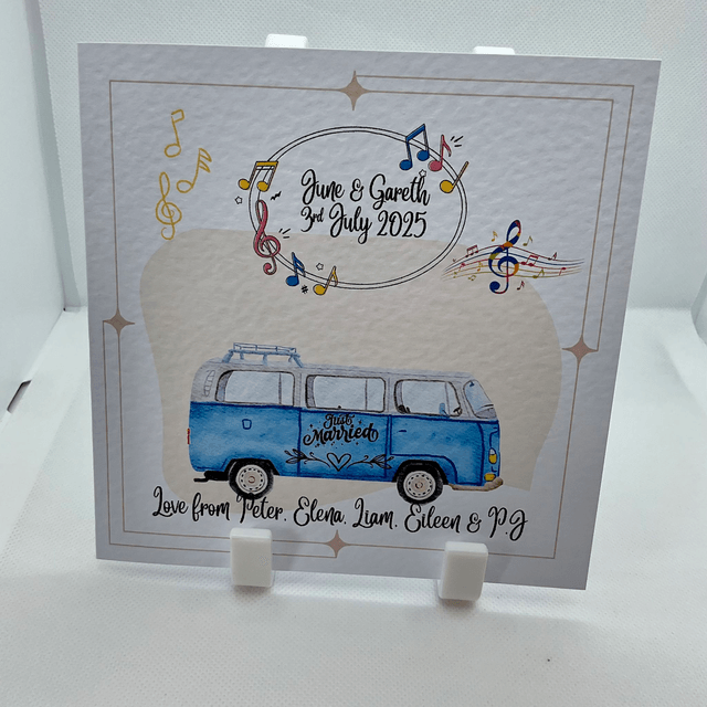 Personalised wedding card. Handmade custom wedding card for newlyweds. Matching items available