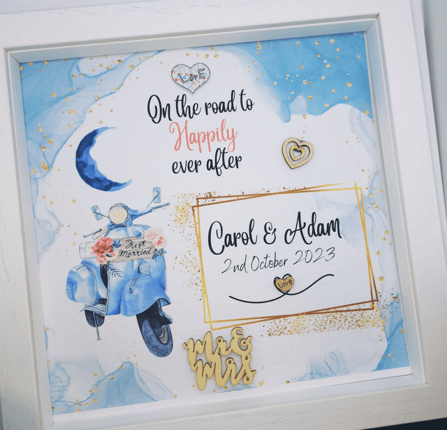 Personalised Wedding / Engagement frame. Gift for Couples. Beautiful Handmade gift.
