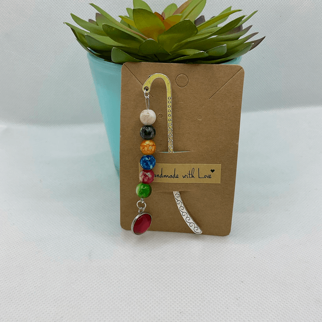 Handmade bookmark. Beautiful silver colour beaded bookmarks.