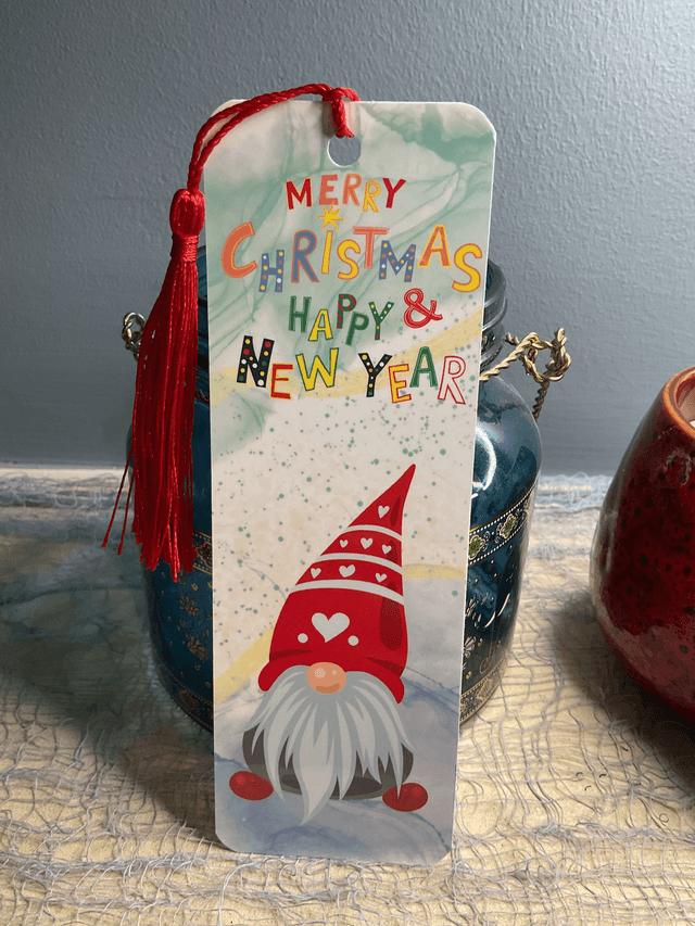Handmade laminated  Christmas bookmarks. Beautiful gift for book lovers.