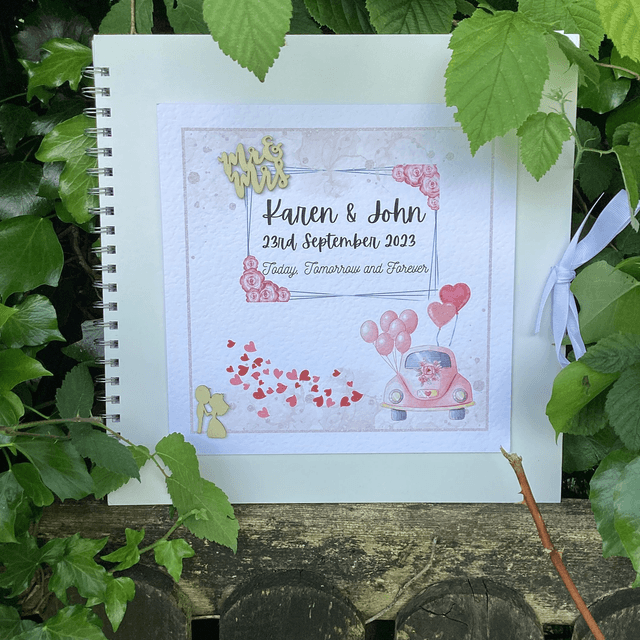 Personalised wedding guess-book  album. Beautiful wedding gift.