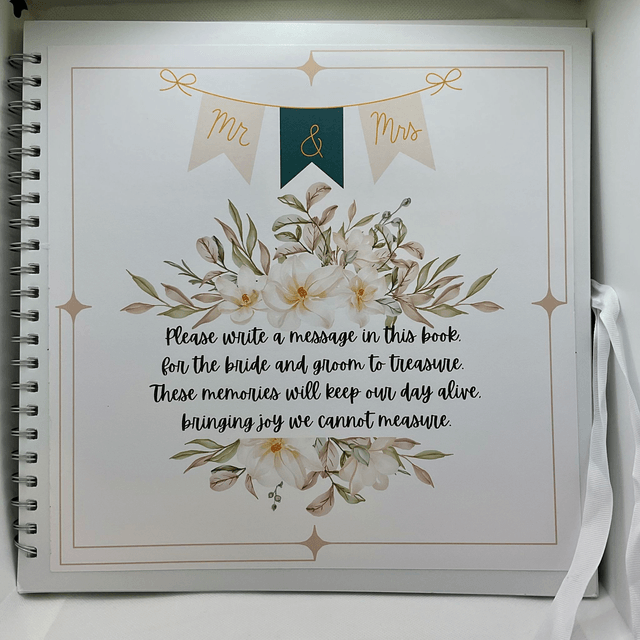 Personalised wedding guess-book  album. Beautiful wedding gift.