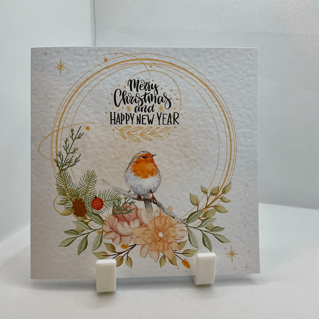 Beautiful Robin card. Christmas card. Fully customisable.