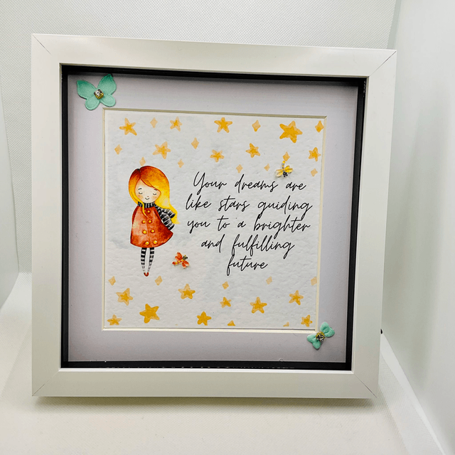 Personalised Frame Gift for Girls- Handmade Girl's Room Decor, Birthday gift, gift for teenager, Communion gift, gift teenagers, Confirmation gift