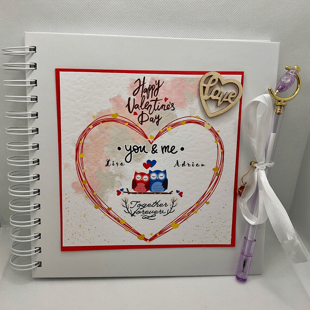 Personalised Valentine’s Day gift. Couples memory book.