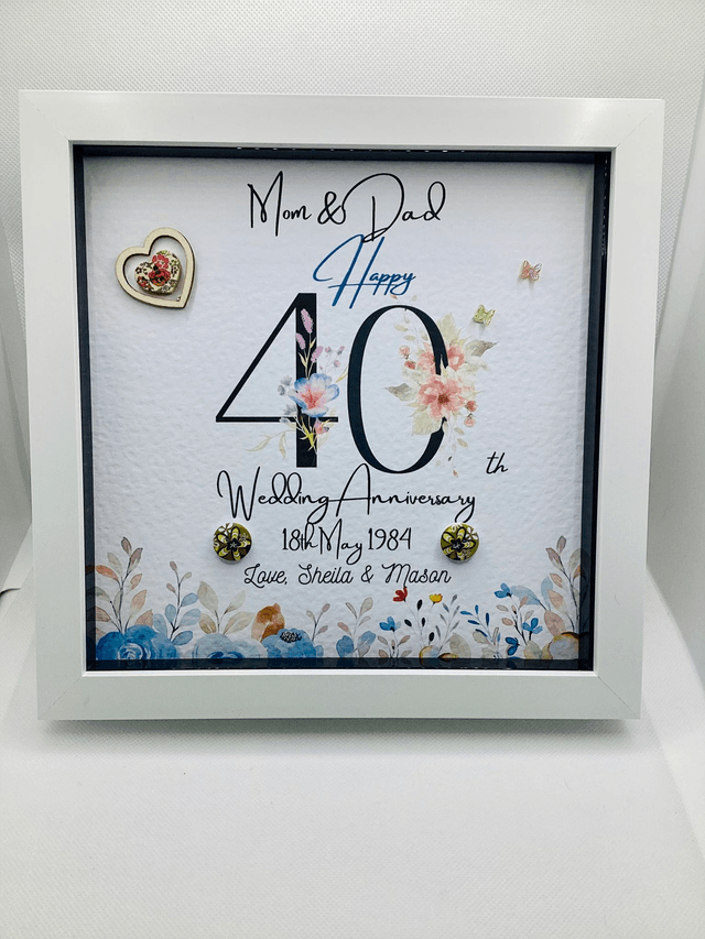 Handmade, personalised Anniversary frame.