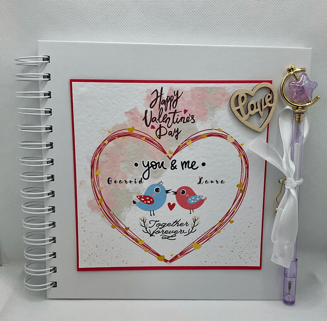 Personalised Valentine’s Day gift. Couples memory book.