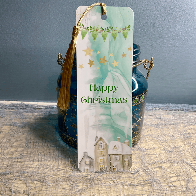 Handmade laminated  Christmas bookmarks. Beautiful gift for book lovers.