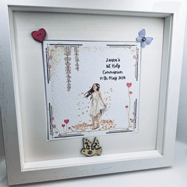 Personalised First communion frame for girls. First Holy Communion and confirmation gift set.