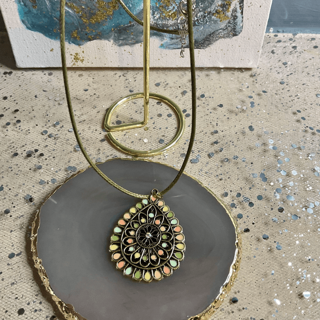 Handmade water drop pendant necklace